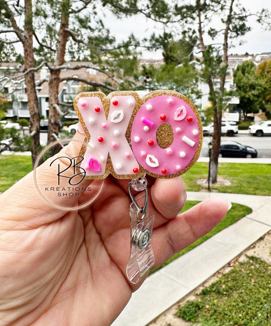 Valentine's Day Cookie Badge reel | XO Cookie badge reel | Hospital Staff | Nurses | Retractable ... | Etsy (US)