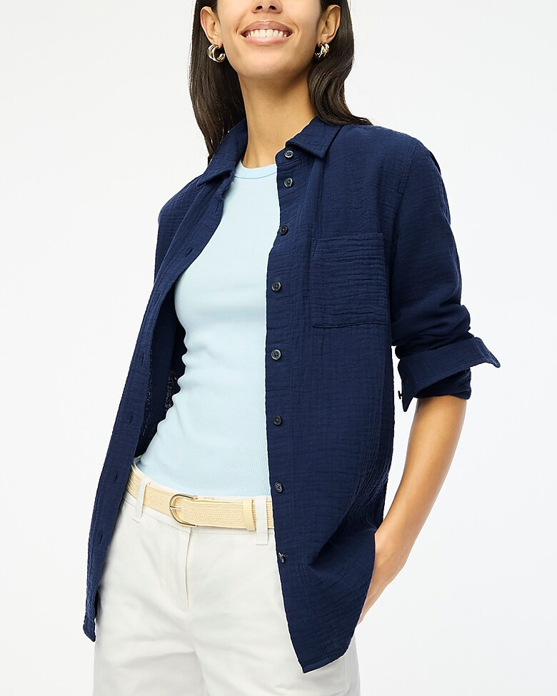 Gauze button-up shirt | J.Crew Factory