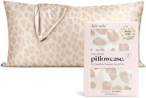 Kitsch Satin Pillowcase, Softer Than Silk Pillow Cases King, Cooling Pillow Covers, Satin Pillowc... | Amazon (US)