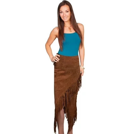 Scully L659-81-XXL Western Skirt Womens Long Suede Fringe Cinnamon - 2XL | Walmart (US)