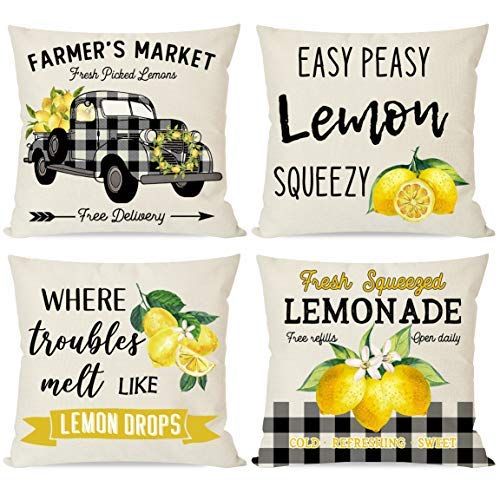Farmhouse Lemon Pillow Covers  | Amazon (US)