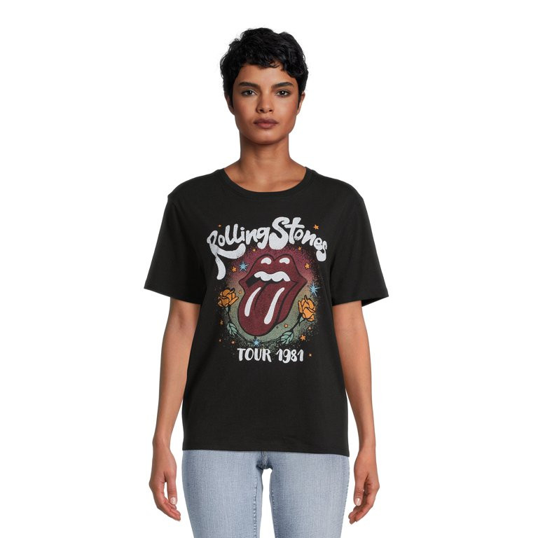 Time and Tru Women's Rock Band Graphic Tee - Walmart.com | Walmart (US)