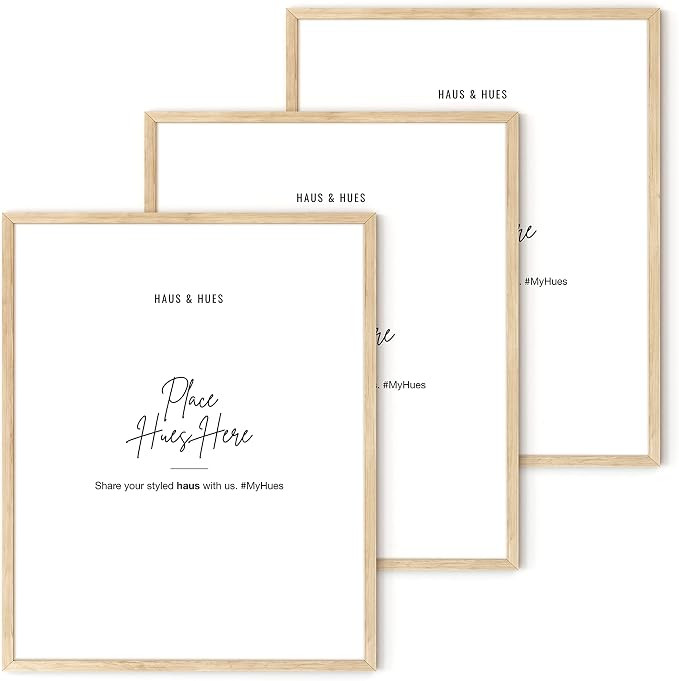 Amazon.com - Haus and Hues 8"x10" Beige Oak Wood Frames Set of 3 – 8x10 Wood Picture Frame Set ... | Amazon (US)
