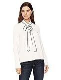 VERO MODA Women's Lauren Bow Long Sleeve Shirt top, Snow White, Small | Amazon (US)