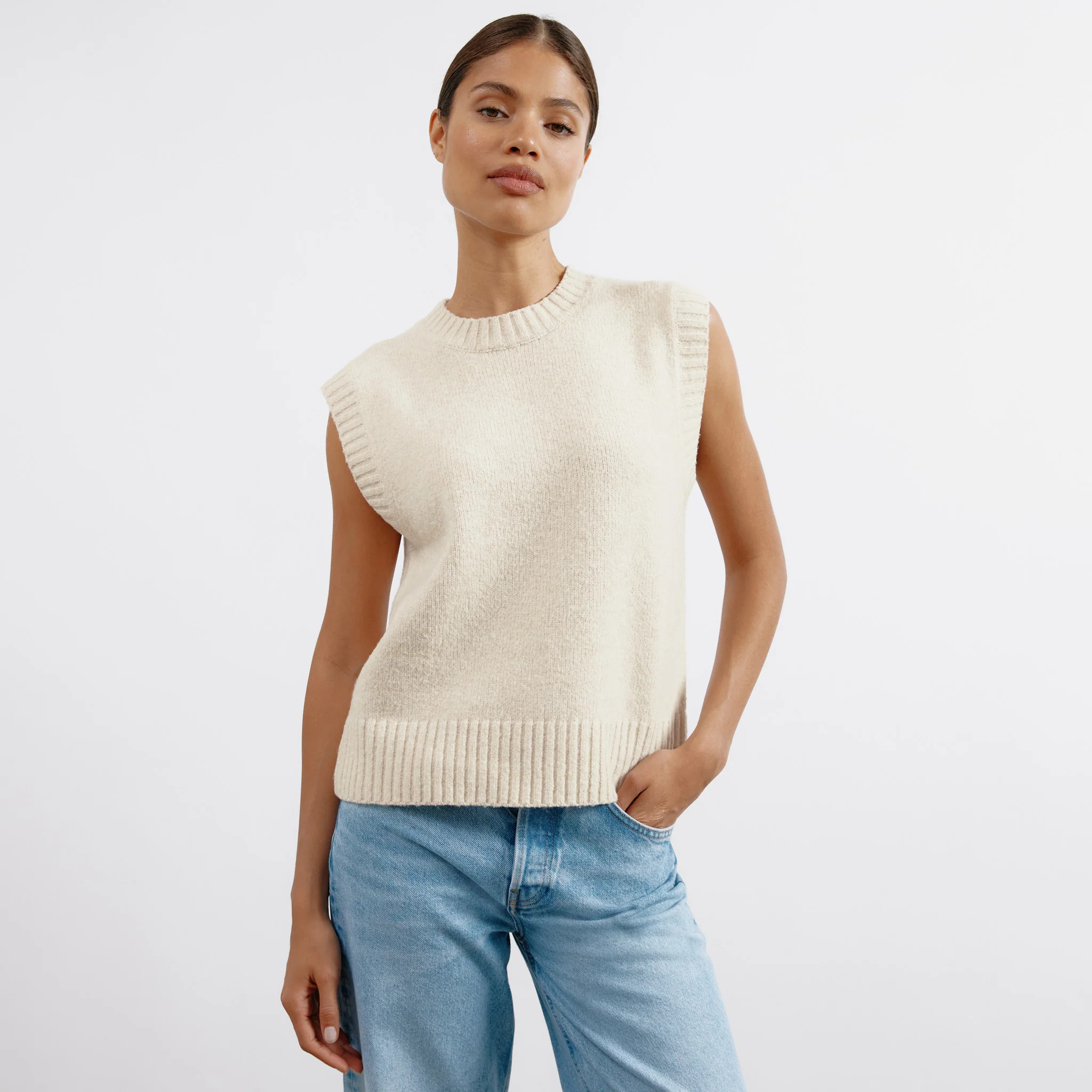 Cream Cosy Tank Top | Albaray