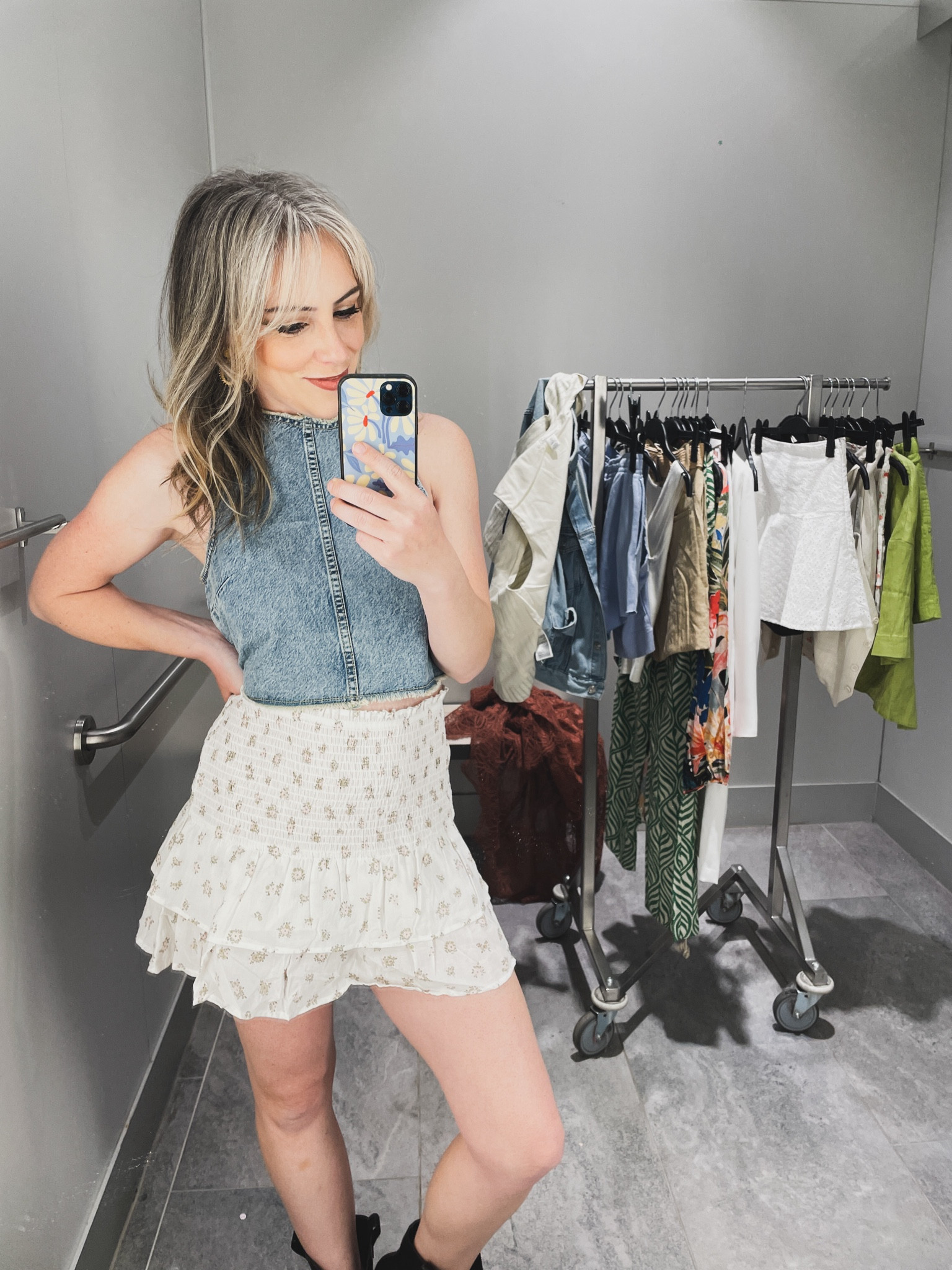 H&M, H&M new arrivals, H&M spring, spring, summer, denim shirt, hm deals, fit and flare, ruffle skirt, casual outfit, floral skirt, cottagecore 

#LTKover40 #LTKstyletip #LTKfindsunder50