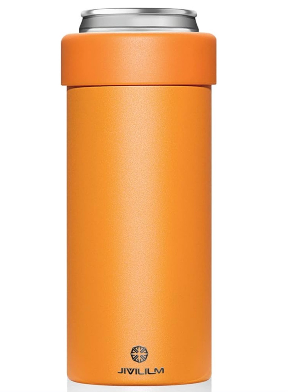 Stainless Steel Insulated Cooler for 12oz Slim Cans | Skinny Can Drinks Holder for Hard Seltzer, Beer, Soda, and Energy Drinks (Orange)

#LTKFindsUnder50 #LTKTravel #LTKSeasonal