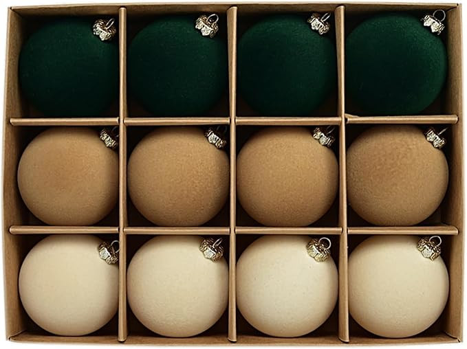 Maritown Velvet Christmas Ornaments Balls 24 Pcs 2.4 Inches Flocked Plastic Shatterproof Xmas Bau... | Amazon (US)