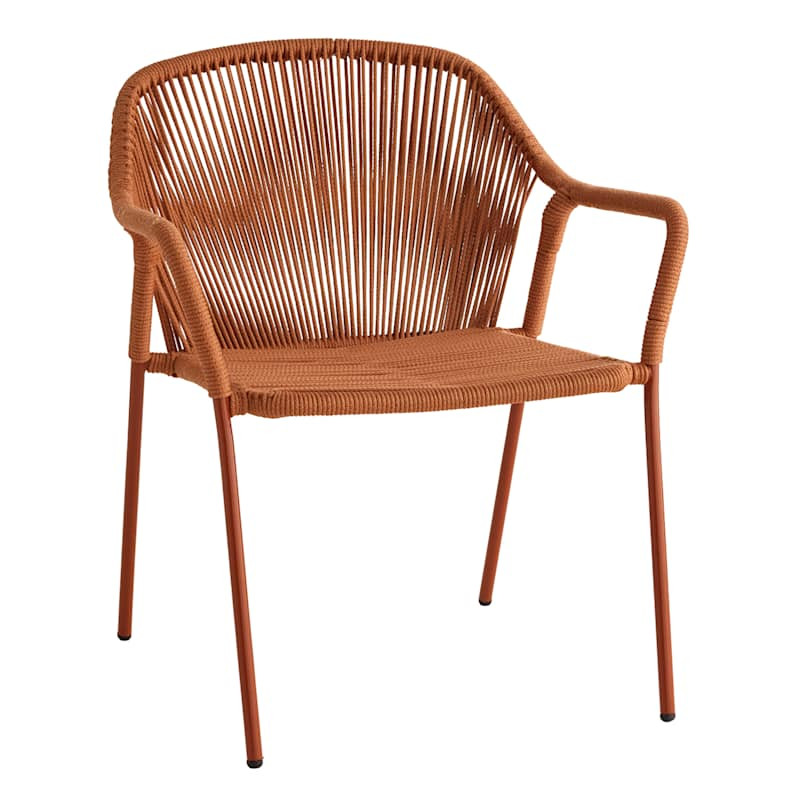 Augusta Stacking Rope Dining Chair, Terracotta | At Home