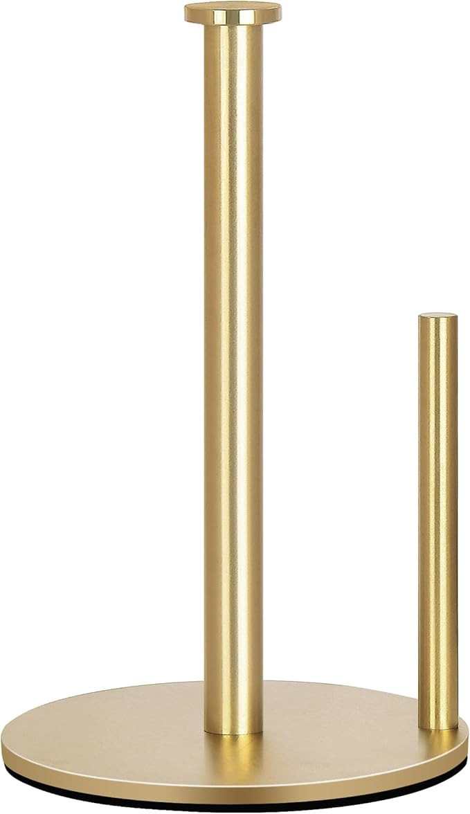 Gold Countertop Paper Towel Holder, Stainless Steel, Modern Kitchen and Bathroom Organization | Amazon (US)