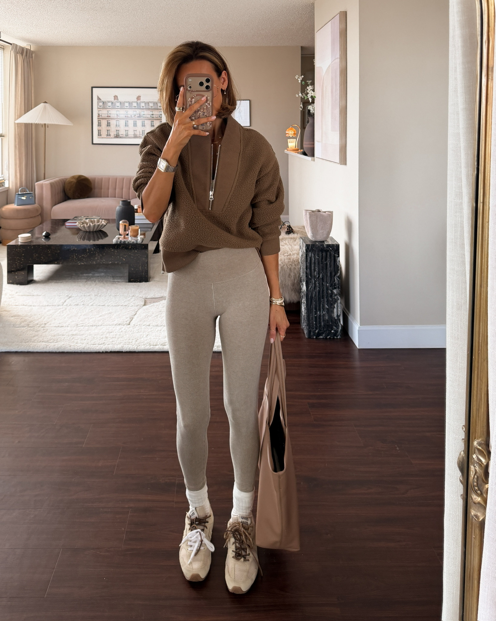 Cutest Pilates outfit today with these ribbed leggings and fuzzy sweater! Xs on leggings and pullover, small on bra, sneakers tts.

#LTKootd #LTKfitnessgoals #LTKselfcare