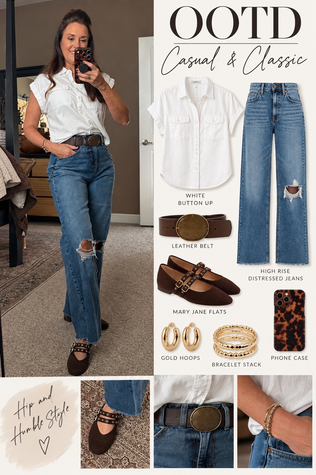 Today’s ootd- classic jeans and basic white shirt are the best go to for any occasion- add some fall
Accessories to update

#LTKootd #LTKgrwm #LTKPetite