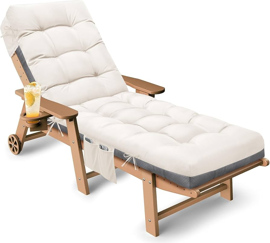 Outdoor Lounge Chair Cushion, Waterproof Replacement Chaise Lounge Cushions for Outdoor Furniture... | Amazon (US)