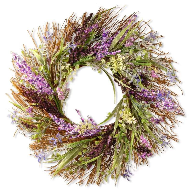 Mixed Leaf Spring Wreath Purple 22" - National Tree Company | Target