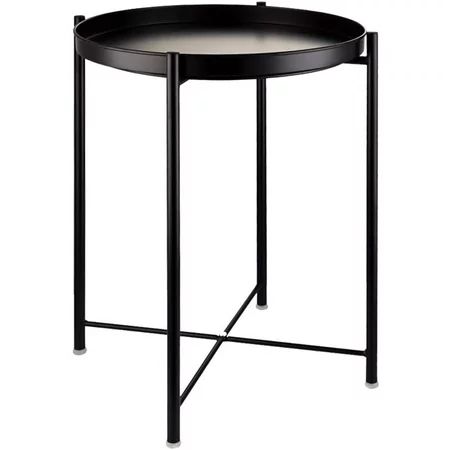 End Table Folding Metal Side Table Waterproof Small Coffee Table Sofa Side Table with Removable Tray | Walmart (US)