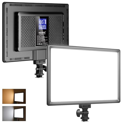NEEWER 192 LED Video Light Panel, 20W Ultra Thin Bi Color Dimmable DSLR Camera Soft Light, 8000mAh Built in Lithium Battery, 3200-5600K CRI97+, Key Lighting for Studio Photography Recording Streaming | Amazon (US)
