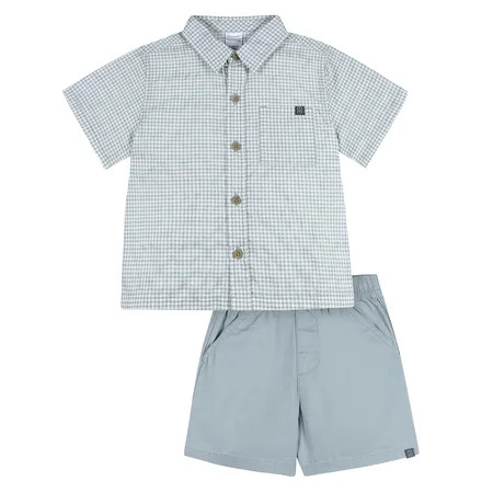 Modern Moments by Gerber Baby and Toddler Boy Button Front Shirt and Short Set, 2-Piece, Sizes 0/3 Months - 5T | Walmart (US)
