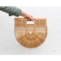 large bamboo bag basket bag  bamboo cage purse | Etsy (US)