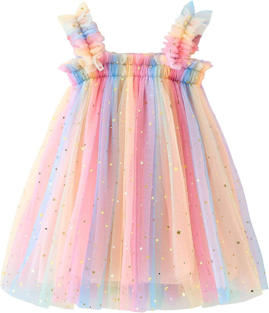 Baby Girls Tulle Tutu Dress Summer Birthday Party Babydoll Dresses Size 6M-5T | Amazon (US)