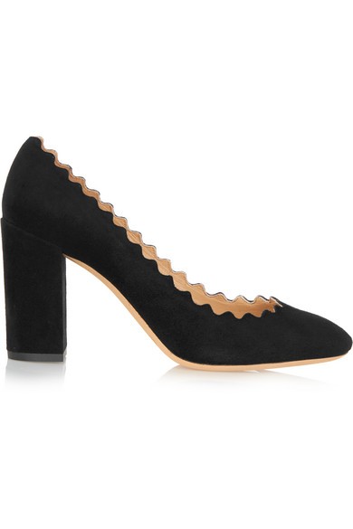 Scalloped suede pumps | NET-A-PORTER (US)