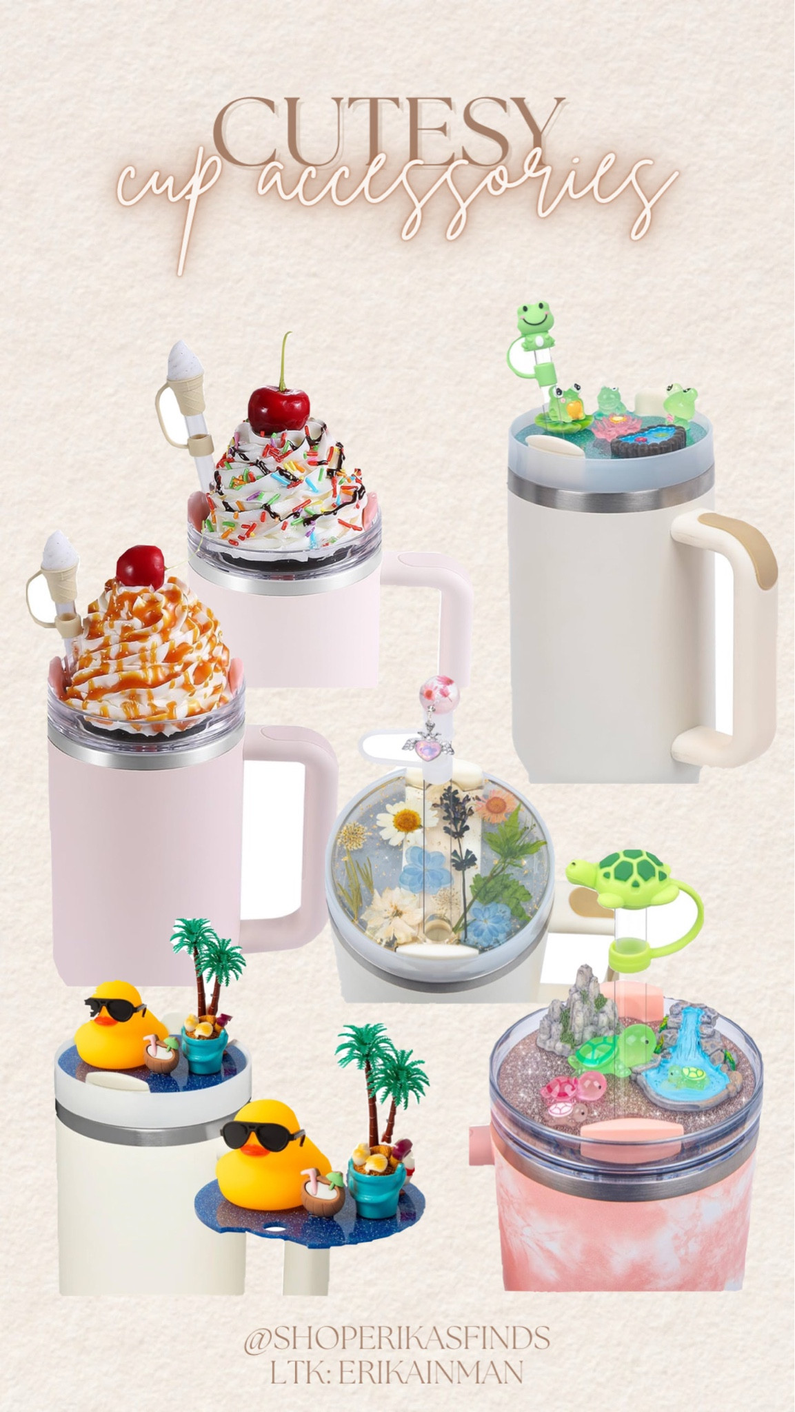 Cutesy cup accessories ✨

Stanley cup straw toppers tween teen sundae cup topper frog duck gift idea

#LTKMostLoved #LTKGiftGuide #LTKStyleTip