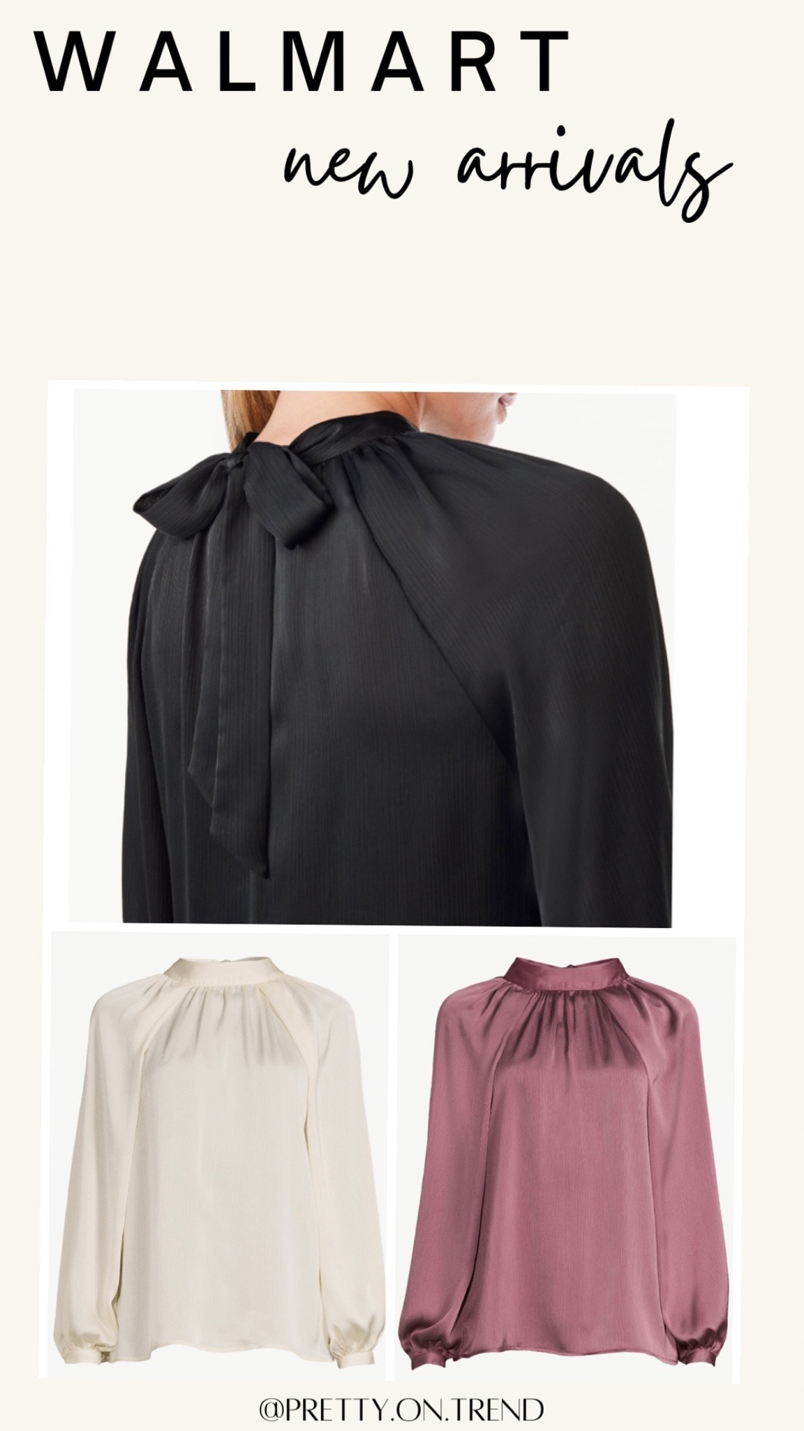 New arrivals from Walmart bow tie neck satin top 

#LTKSeasonal #LTKstyletip #LTKworkwear