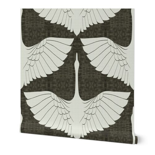 Egret of Happiness Sealskin BIG | Spoonflower