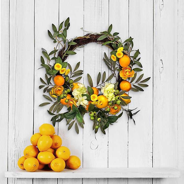 Crescent Hydrangea, Lemon, and Berry Wreath | Kirkland's Home