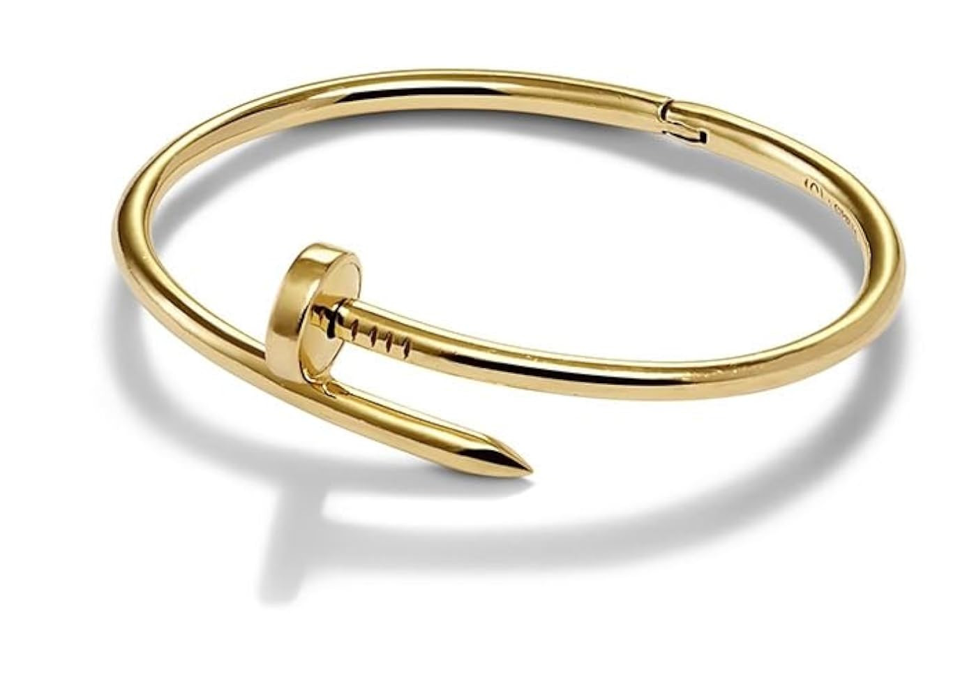 18K Gold Plated Love Nail Bangle Bracelet Stackable Stainless Steel Bangle Set for Love Trendy Je... | Amazon (US)