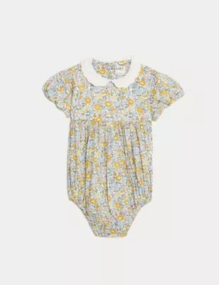 Pure Cotton Floral Romper (0-3 Yrs) | M&S Collection | M&S | Marks & Spencer IE