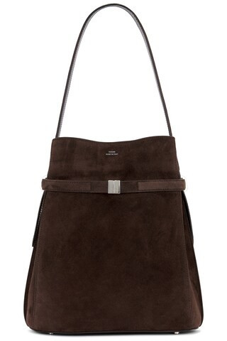 Toteme Suede Belted Bucket Bag in Brown | FWRD 
