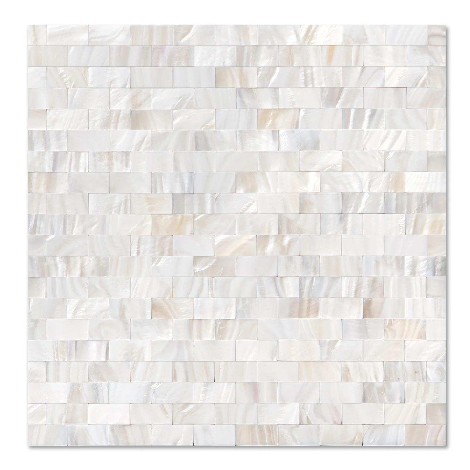 11.8" x 11.8" Peel & Stick Seashell Subway Tile,Natural Mother of Peral Tile for Kitchen Backspla... | Wayfair North America