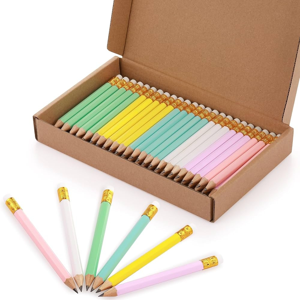 Outus 72 Pieces Golf Pencils Half Pencils with Eraser Mini Bulk Short #2 HB Pre Sharpened for Bri... | Amazon (US)