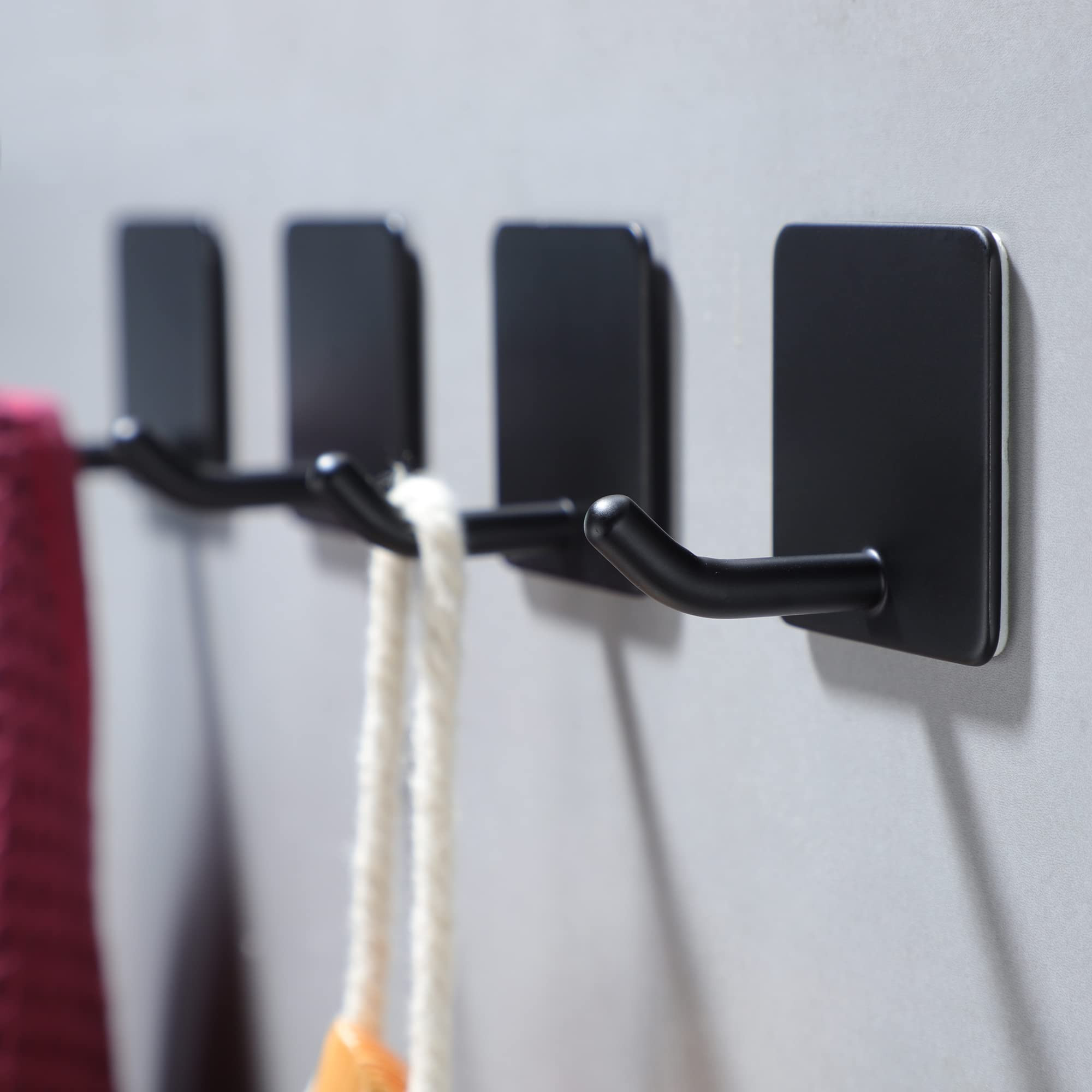 YIGII Adhesive Towel Hooks - 4 Pack Towel Hooks for Hanging Robes Coat Hooks Stick on Wall Hooks ... | Amazon (US)