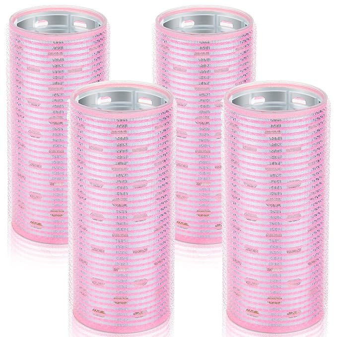 WILLBOND 4 Pcs Bang Rollers Long Hair Rollers Aluminium Thermal Hair Rollers Self Grip Roller Ban... | Amazon (US)