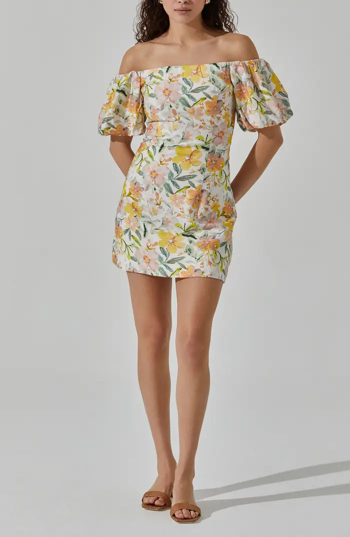 Floral Off the Shoulder Minidress | Nordstrom