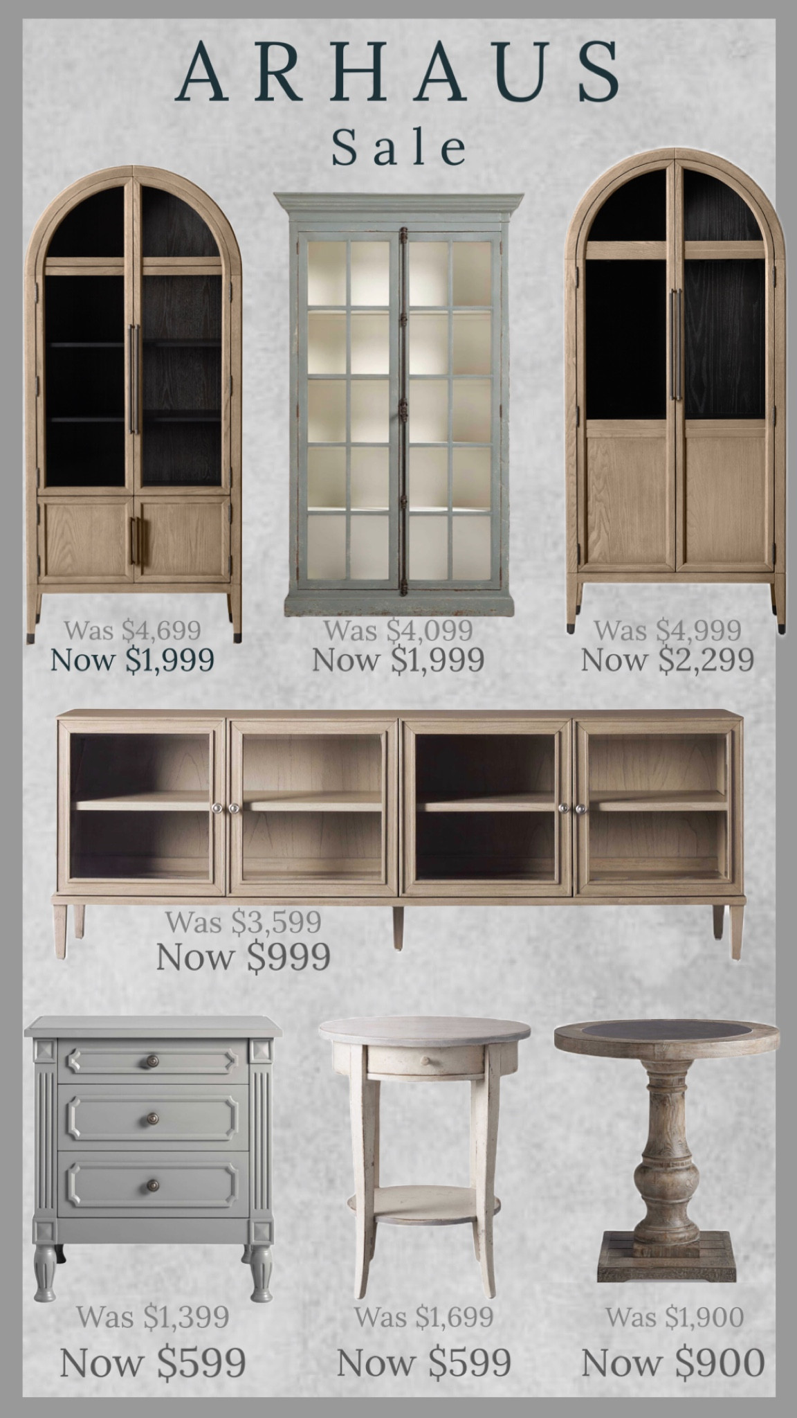 Arhaus sale, up to 70% off Arhaus furniture, living room inspiration, nightstands on sale, display cabinets on sale, media console.

#LTKFind #LTKhome #LTKsalealert