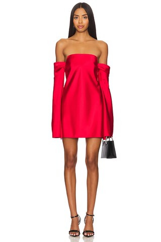 Regina Off Shoulder Dress in Cherry Red | Revolve Clothing (Global)