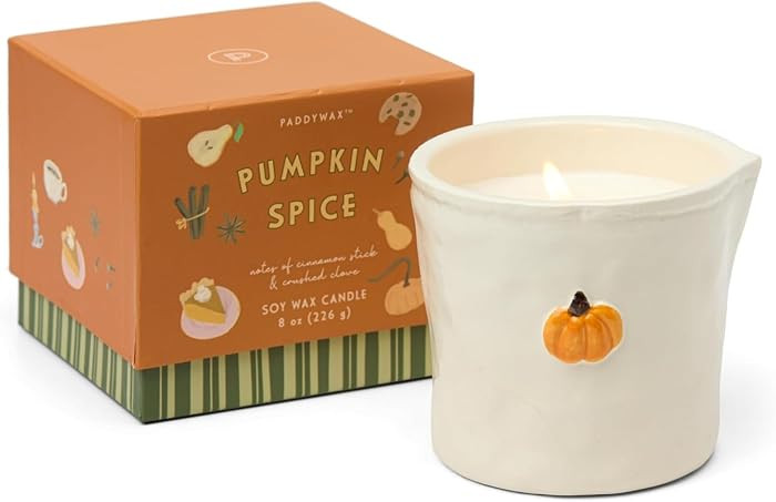 Paddywax Bistro Hand Painted Scented Candle, Pumpkin Spice, 8 oz | Amazon (US)