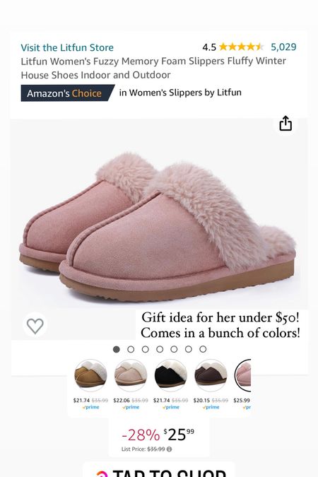 Memory foam slippers for women! great gift idea for her under $50. Comes in a bunch of colors! 

#LTKCyberWeek #LTKHoliday #LTKGiftGuide