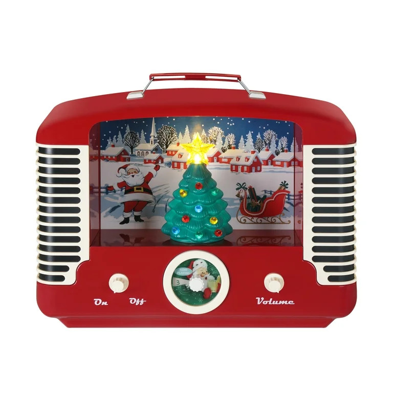 Mr. Christmas 12" Oversized Retro Radio, Red - Walmart.com | Walmart (US)