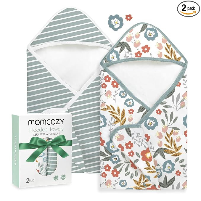 Momcozy Baby Towel with Hooded-2 Pack Soft Bath Towel Set-Shower Gifts or Bath Essential for Infa... | Amazon (US)