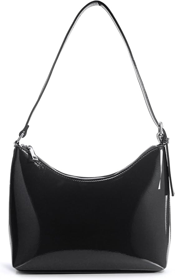 HOXIS Minimalist Faux Patent Leather Shoulder Bag Shiny Women Purse Y2K Style | Amazon (US)