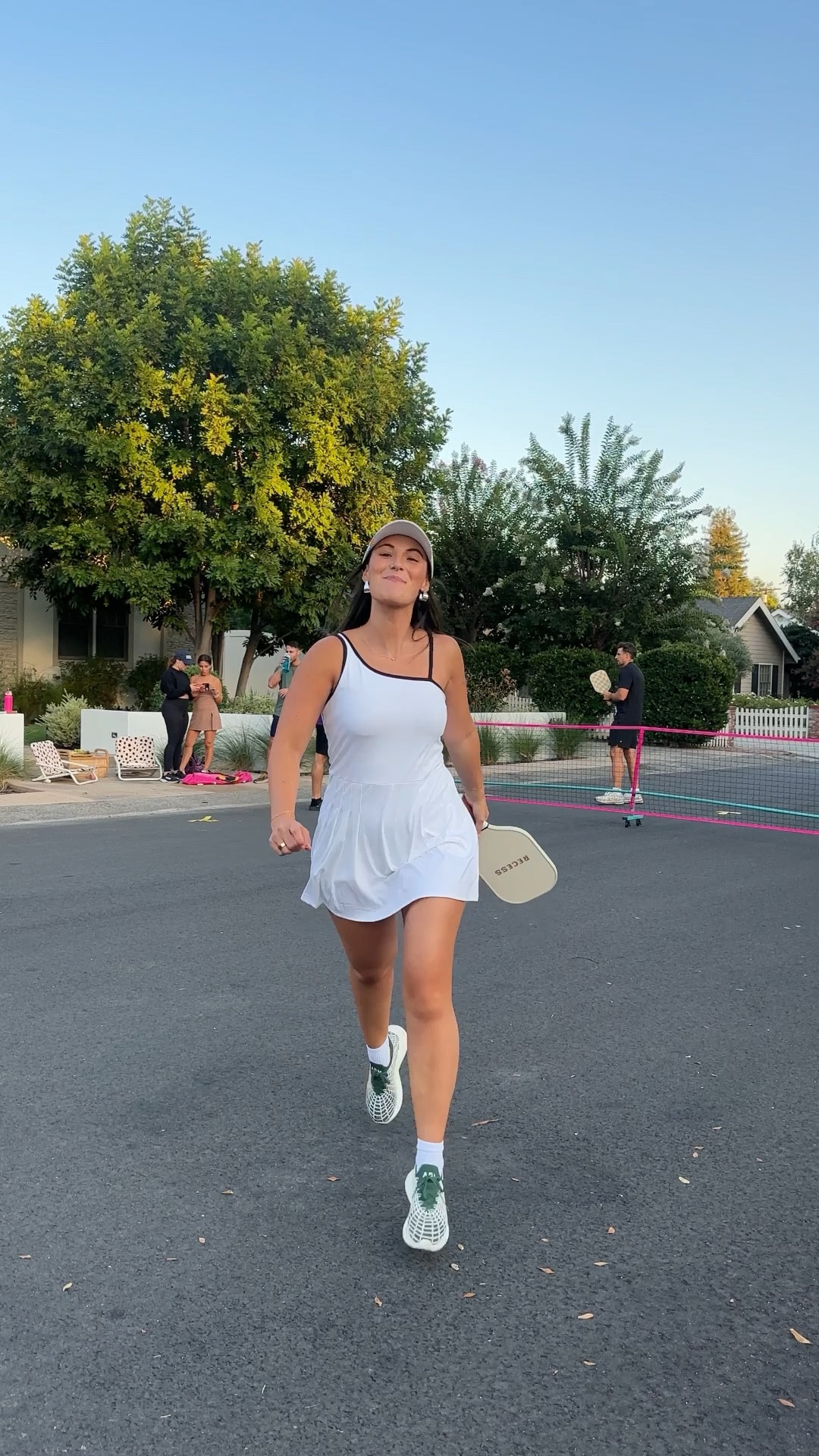 Hosting a pickle ball party night 
Setup for pickleball night 
White pickle ball outfit 
White target dress
T home pickleball net 
Amazon finds 

Can’t link chairs, but they are from Sunday supply co!

#LTKFindsUnder100 #LTKParties #LTKVideo