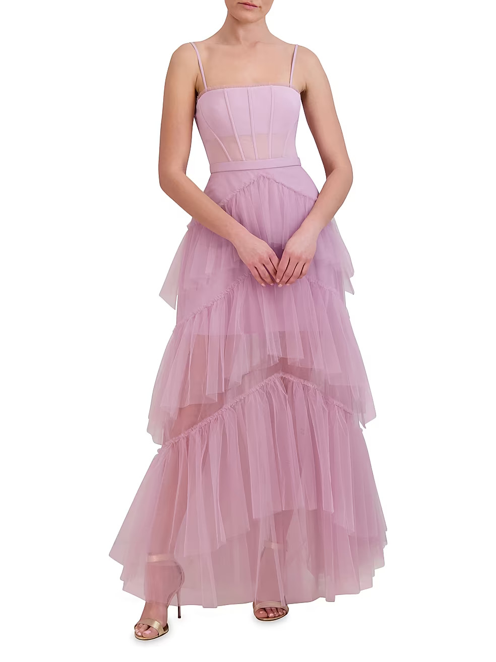 Sheer Tiered Ruffle Gown | Saks Fifth Avenue