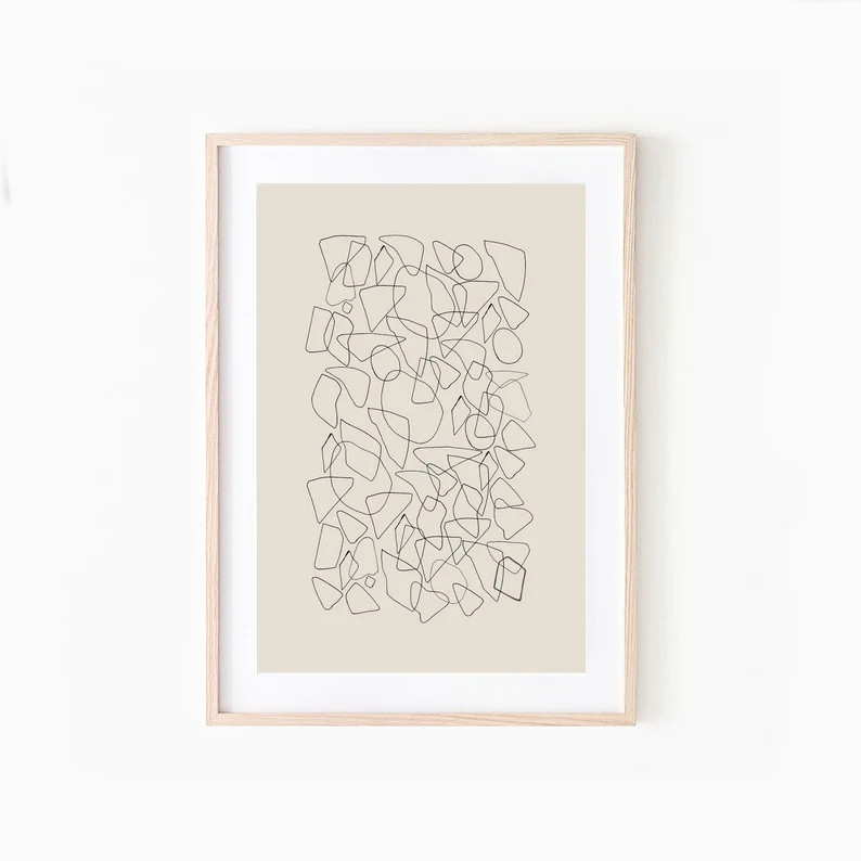 Abstract Stones Wall Art, Printable Wall Art, Scandinavian Modern, Minimalist Line Art, Still Lif... | Etsy (US)
