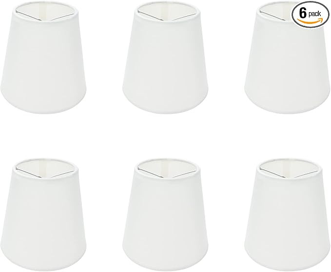 6Pcs Handmade Chandelier Shades,Linen Clip On Lamp Shades,Small Lamp Shades Set of 6 for Chandeli... | Amazon (US)