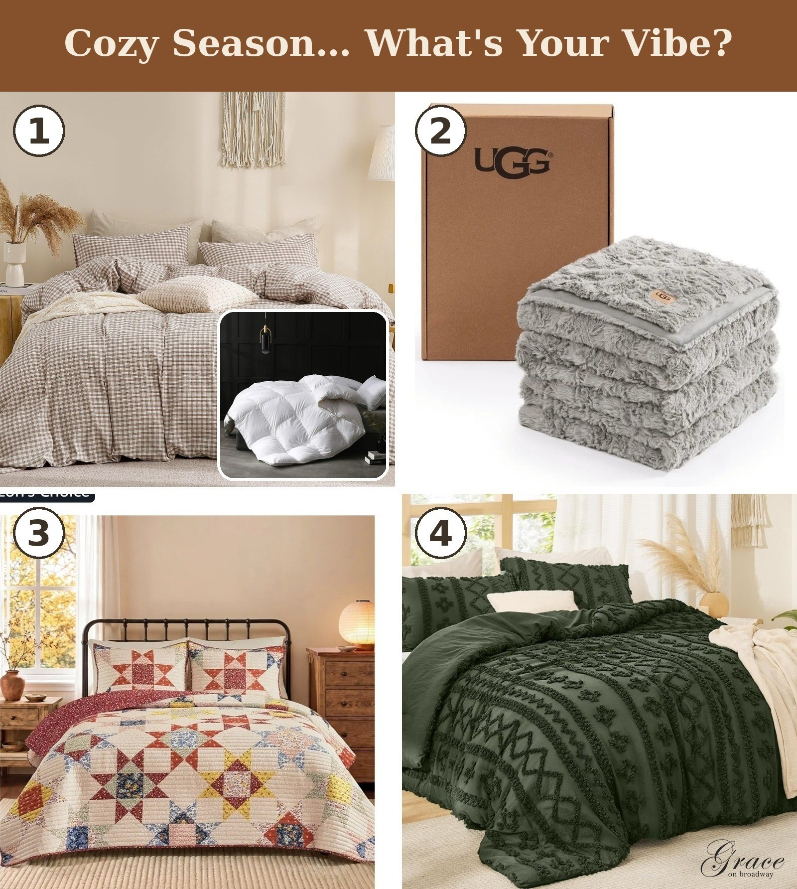 I woke up this morning and it was COLD! Like, almost-turn-the-heat-on kind of cold — but I'm holding out! 😂 It got me thinking about bedding, because I was so cozy I didn't want to get up! So we found you four bedding options for your space — from a gingham duvet + down insert combo to the coziest UGG throw! Shop all my favorites below! 🛏️🍂#blankets #cozyseason #fall #cold @ugg #bed 

#LTKdayinmylife #LTKHome #LTKmomlife