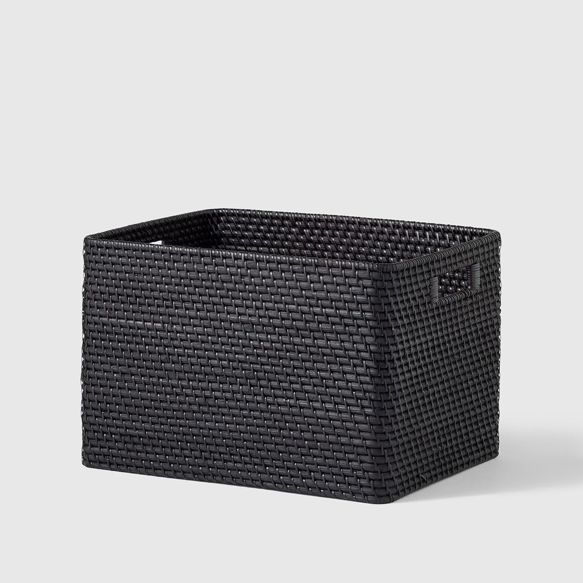 Marie Kondo X-Large Ori Curved Rattan Bin Ink Black | The Container Store