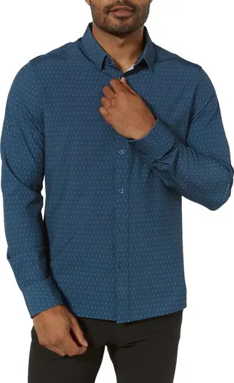 7 Diamonds Camilo Geometric Print Performance Button-Up Shirt | Nordstrom | Nordstrom